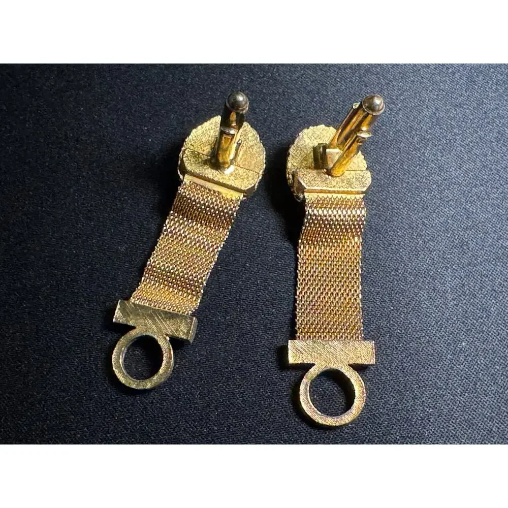 Vintage Dante Cameo Caesar's Head Gold Tone Cuff Links